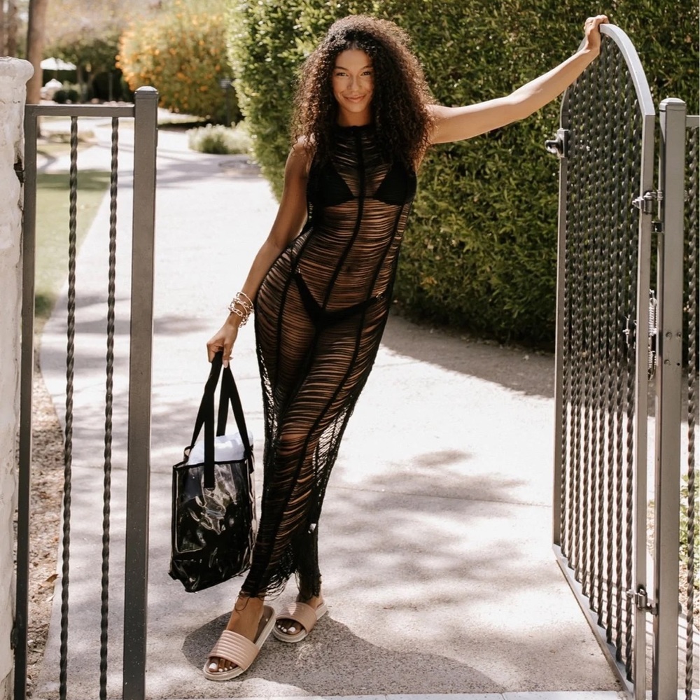 Halter swimsuit coverup maxi dress - never been worn!